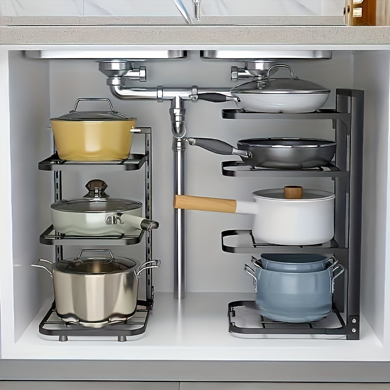Kitchen Baking Pan Organizer - Organizador de Panelas Ajustável, Suporte de