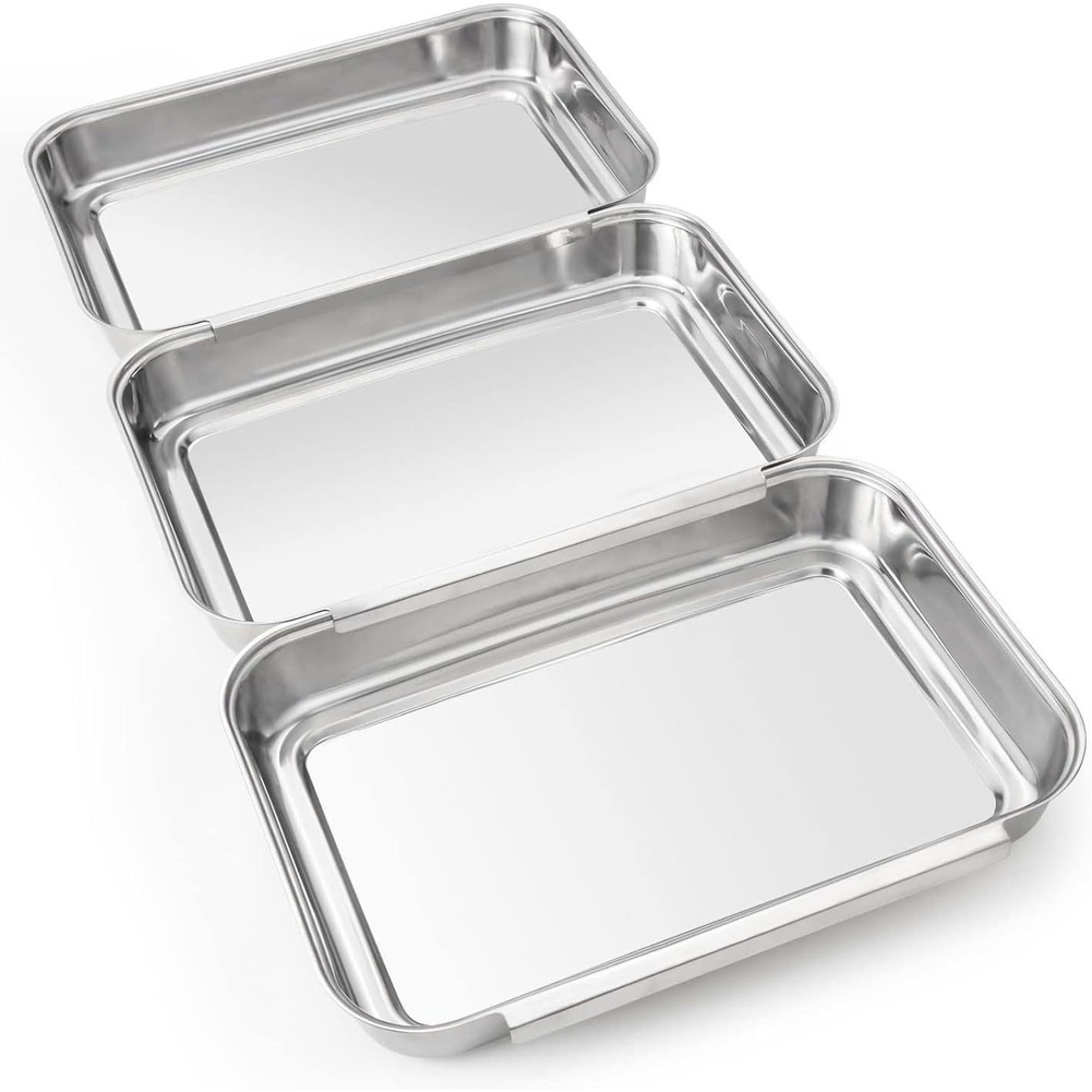 Kitchen With Baking Station - Conjunto de 3 Bandejas de Aço