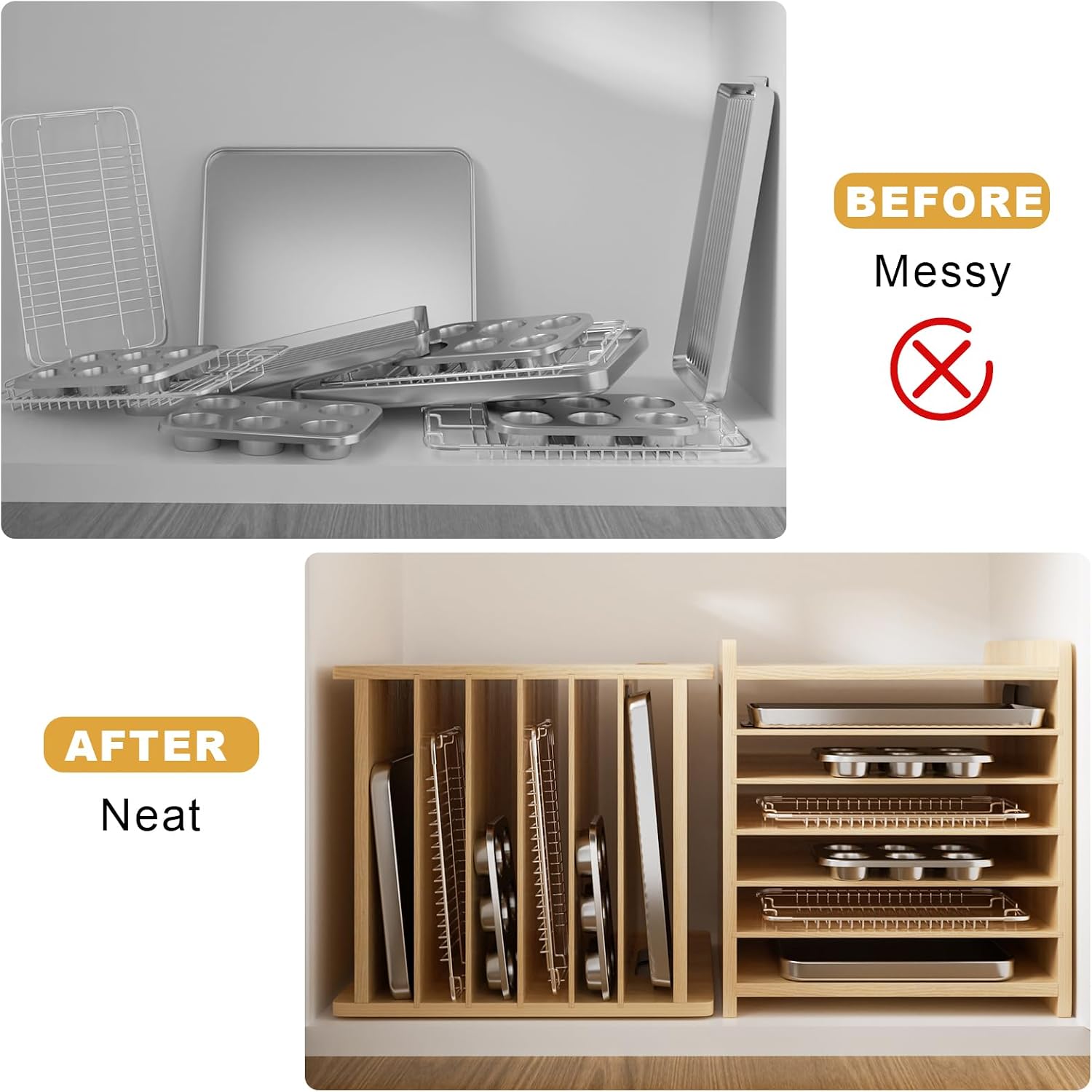 Organizador de Bandejas de Mad - Kitchen Cabinet Baking Sheet Organizer avaliação e preço