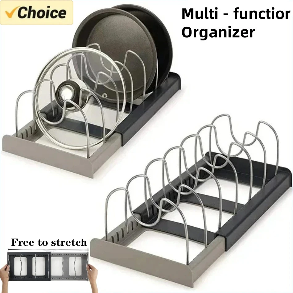 1pc rack de pote telescópico d - Kitchen Baking Pan Organizer avaliação e preço