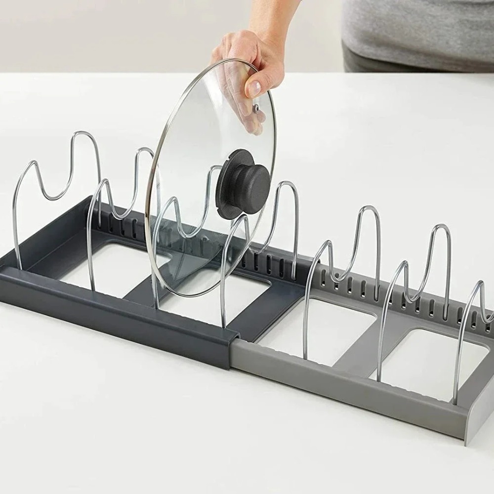 1pc rack de pote telescópico d - Kitchen Baking Pan Organizer avaliação e preço