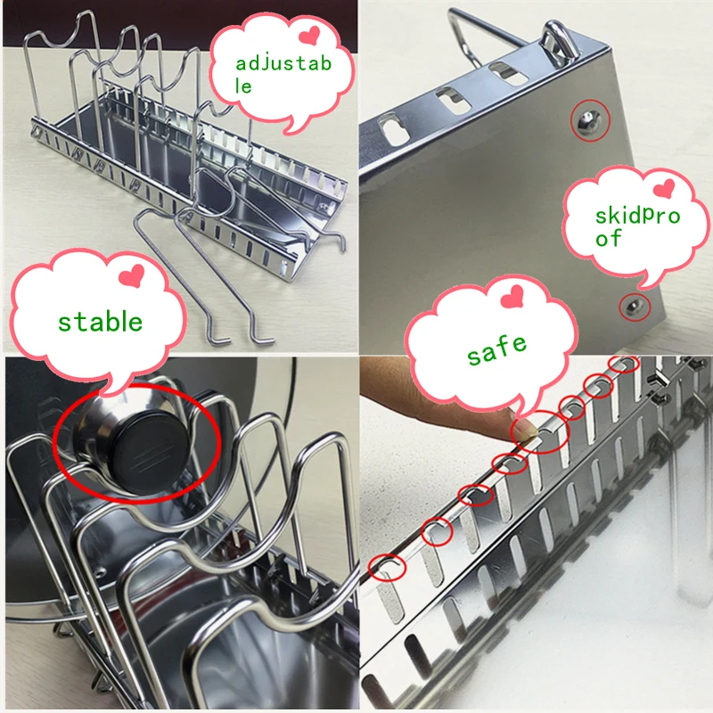 304 aço inoxidável ajustável r - Kitchen Baking Pan Organizer avaliação e preço